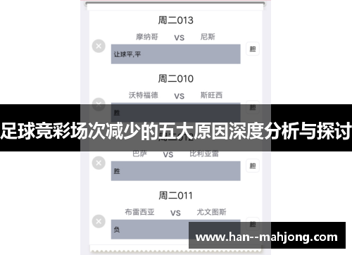 足球竞彩场次减少的五大原因深度分析与探讨 足球竞彩场次减少的五大原因深度分析与探讨